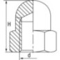 Ecrou borgne a calotte  DIN 1587 M 12    forme haute Zingue     Emballage 50 pieces