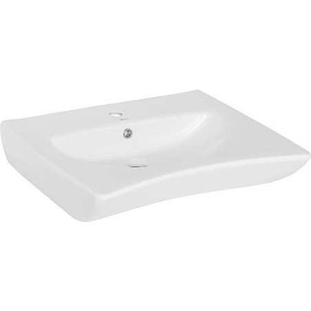 Vasque Elida en ceramique blanc, avec 1 trou robinet lxhxp:660x155x550mm