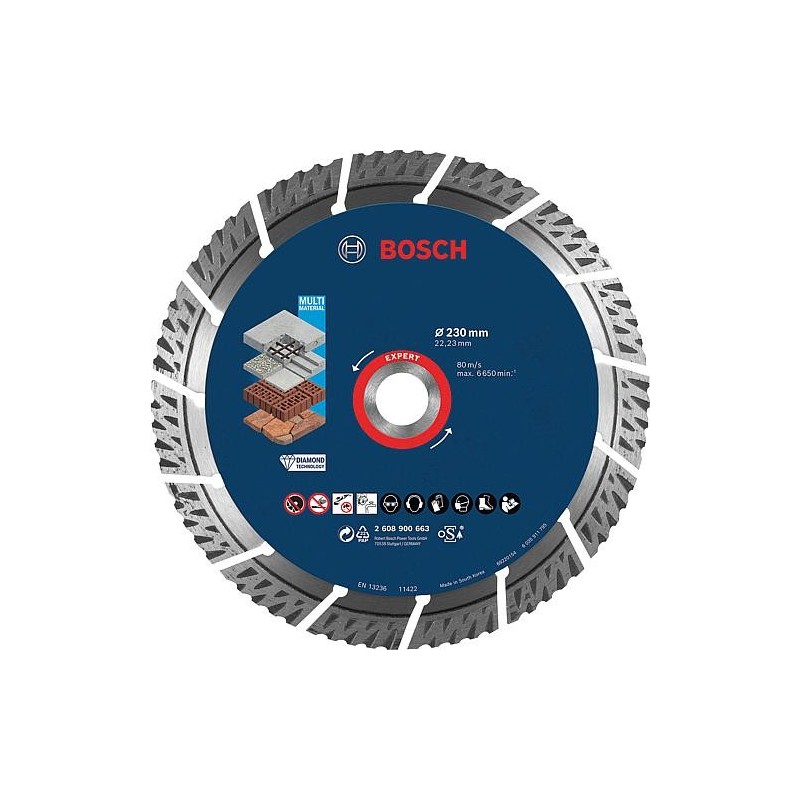 Disque diamant Bosch expert Multi matériau Ø 230x22,23x2,4mm