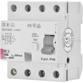 Interrupteur FI EFI-4, 4 poles 25A, 30 mA, type A, instantanné