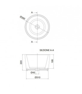 Vasque Bucket H.22 cm