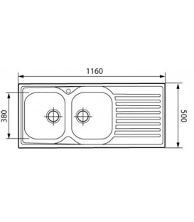 Evier inox Siros 2 bacs