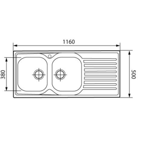 Evier inox Siros 2 bacs