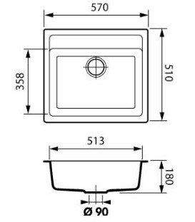 Cuve sous plan Cristalite 