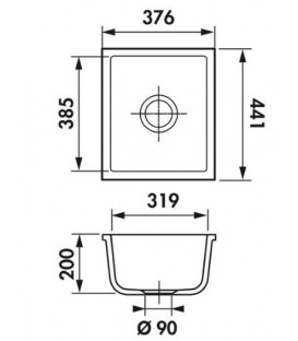 Cuve sous plan rectangulaire Verona 37