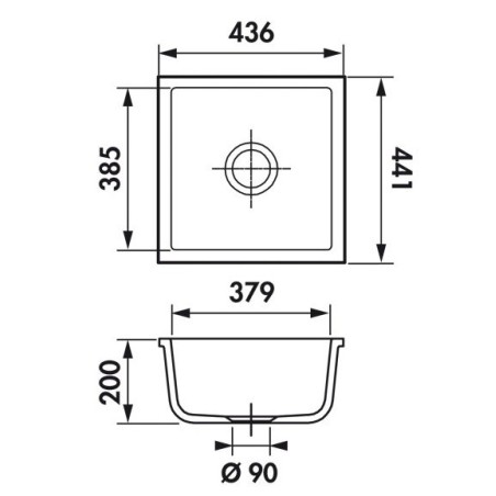 Cuve sous plan en céramique Verona 43