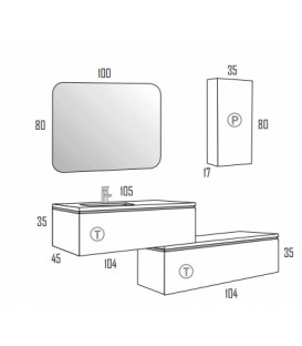 Meuble Suspendu Salle de Bain Sigma 105 