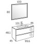 Meuble Suspendu Salle de Bain Landes 100