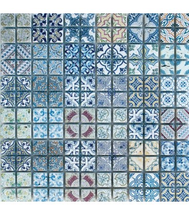 Mosaïque Travertin Décoré Agadir 23x23mm