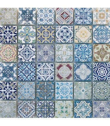 Mosaïque Travertin Décoré Agadir 48x48mm