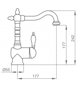 Mitigeur Lavabo 1866 Bec Rétro Classique