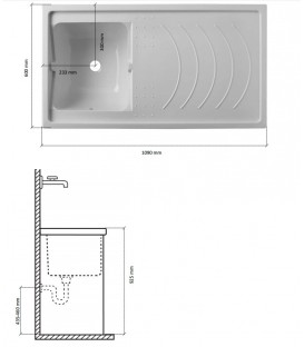 Bac à laver avec meuble 2 portes